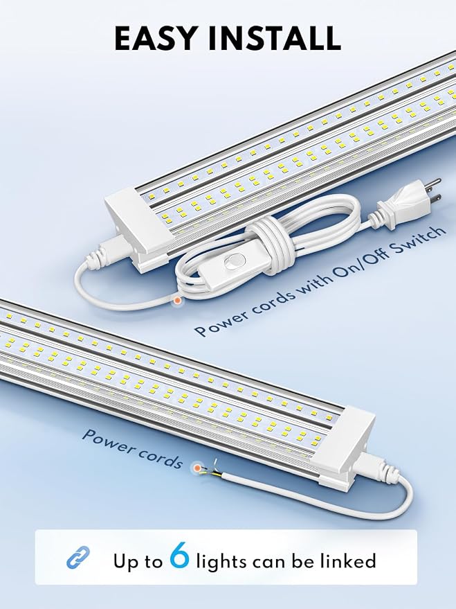 60W Led Shop Lights 4FT Hanging&Surface Mount Linkable 10pack for Shop | Super Bright 10000LM 5000K 4' Led Shop Lights, 4 foot Led Shop Light Lighting Fixture for Ggrage Workshop Warehouse Workbench