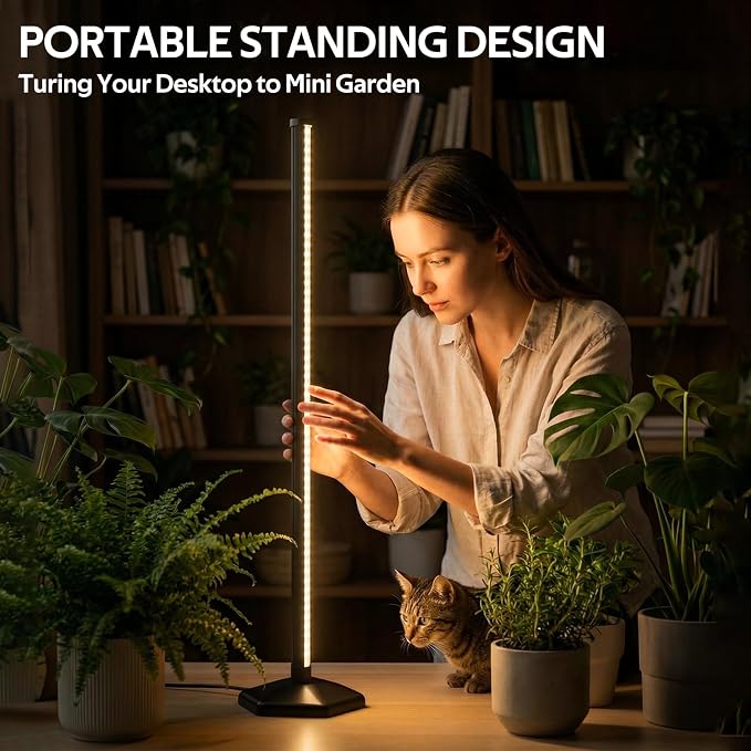 Plant Grow Lights with Timer, 72 LEDs Full Spectrum Grow Lights for Indoor Plants 23 Inch Desk Standing Grow Lights 3 Light Modes 5-Level Dimmable Auto On Off