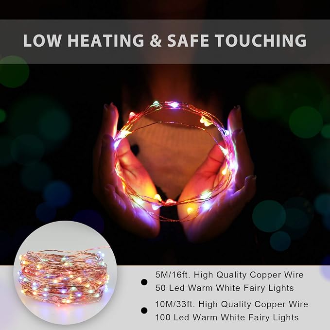 Ariceleo USB Powered String Light, 1 Pack USB Plug in Copper Wire Fairy Lights for Indoor, Bedroom Festival Christmas Wedding Party Patio Decorative Window with USB Interface (16ft./5M,Multi Color)