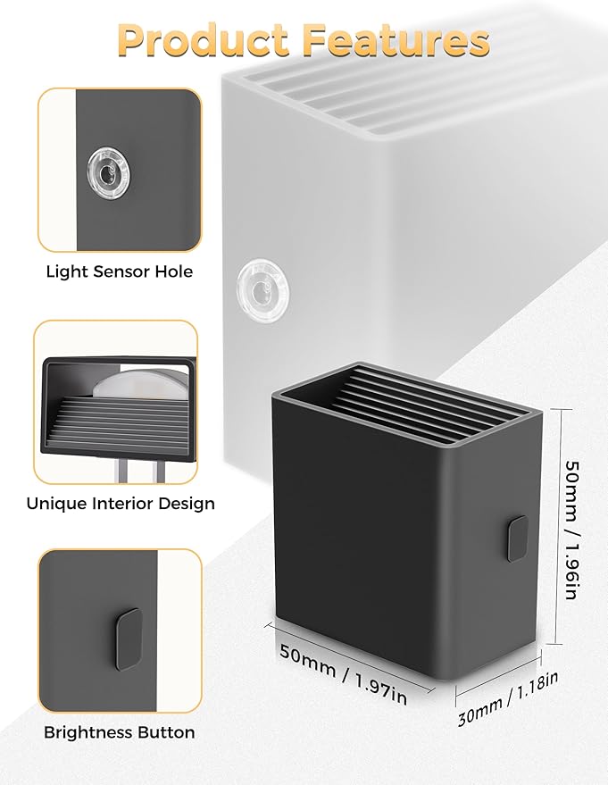 DORESshop LED Night Lights Plug into Wall [4 Pack], Plug in Nightlight, 3 Level Brightness Adjustable Night Light, Dusk to Dawn Sensor, Nightlights for Adults, Bedroom, Bathroom, Hallway, 3001K