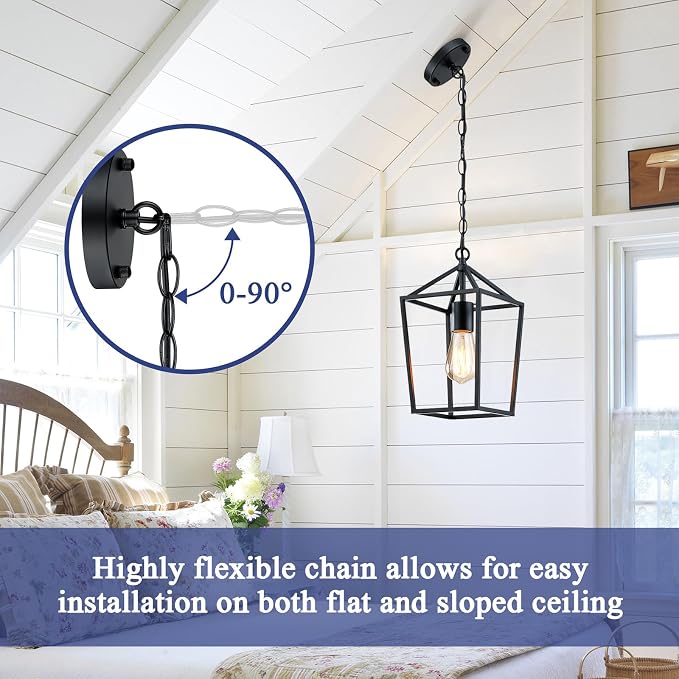 Sheetea 2 Pack Pendant Lights Kitchen Island, Modern Black Light Fixtures | Farmhouse Design, Ceiling Hanging Height Adjustable, Durable Metal, Quick & Easy Installation, Small Pendant Lighting