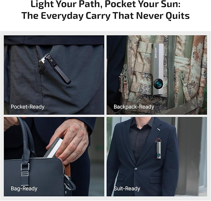 OLIGHT ArkPro EDC Flat Flashlight Rechargeable, Pocket Light, Dual Tone | Green Beam, White LED, UV Flashlight, 1500 Lumens Flash Light, USB-C Magnetic, Camping Lights for Emergency Work Outdoor Home