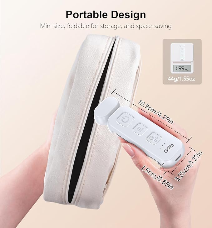 Gritin Reading Light, Rechargeable Book Light for Reading in Bed | Eye Caring 3 Color Temperatures, 5-Level Dimmable Brightness, Long Lasting,Compact Size Clip on Book Lamp for Bookworms-White