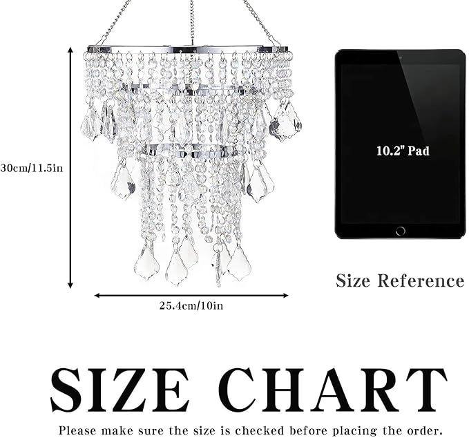 Acrylic Chandeliers Lampshade - Mini Beaded Light Fixture - Crystal Pendant Ceiling Light Shade for Wedding/Bedroom/Hallway/Bathroom