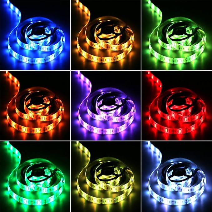 1M/3.3FT Battery Powered LED Strip Lights, Flexible Color Changing RGB LED Light Strip, TV Backlight Background Lighting
