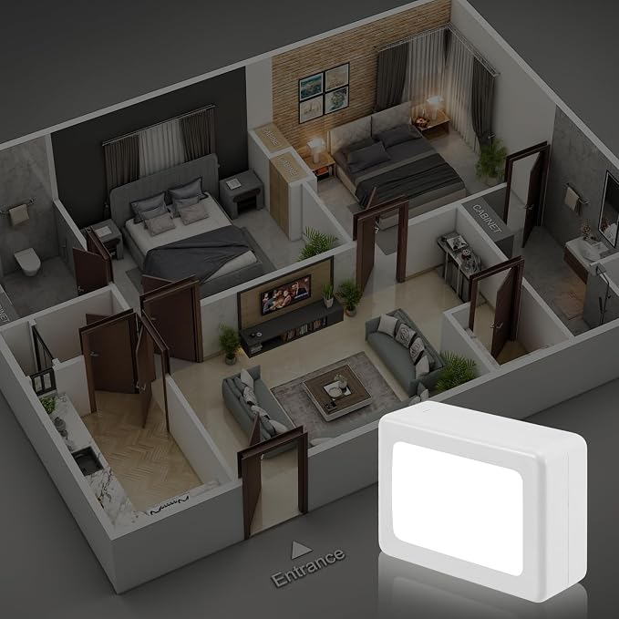 4-Pack LED Night Light Plug in,Adjustable 180° Swivel Head Daylight 5000K | Dusk to Dawn Auto On/Off,100LM, for Kitchen Counter, Desk, Staircase, Hallway, BathroomNon-Dimmable