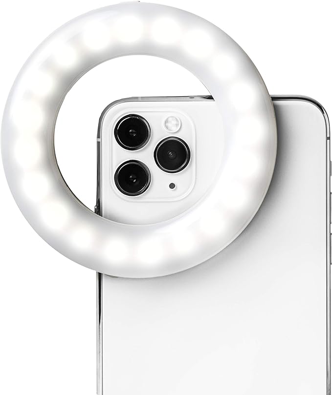 Selfie One - Ring Light for Phone, iPhone, Android or Laptop | 3 Adjustable Light Modes | Rechargeable Batteries | Clip On Design | Perfect for Beauty, Influencers, Creators