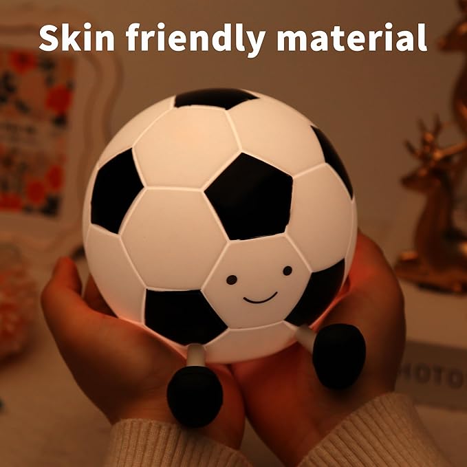 Soccer Silicone Night Light for Kids,Cartoon Soccer Lamp Squishy Silicone Baby Nursery Night Light with 7 Colors Change,Football Night Light for Home Decor,Birthday or Christmas Gifts