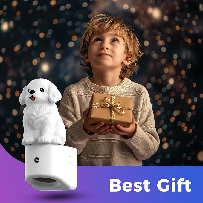 L LOHAS LED Night Light for Kids,3D Cute Puppy Night Lights | Golden Retriever with Dusk to Dawn Sensor, RGB+Soft White 3000K,Dog Night Light,Birthday Nightlight for Kids,2Pack