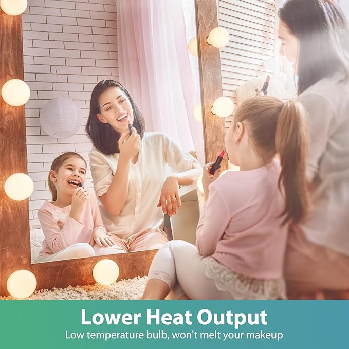 LED Vanity Light Bulbs, 60W Equivalent, Bathroom Light Bulbs 3000K Warm White, 800 Lumens, G25 Globe Bulb for Makeup Mirror, Round Shape, 7W, 120V, Non-Dimmable, 10 Pack