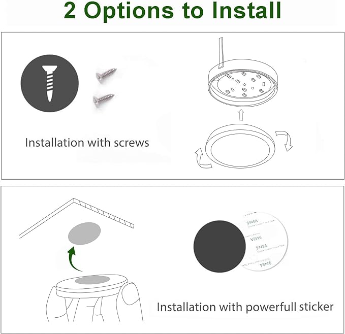 AIBOO Under Cabinet LED Black Cover Puck Lighting Kit with Touch Dimmer Switch for Kitchen Cupboard Closet Lighting (3 Lights,Warm White)