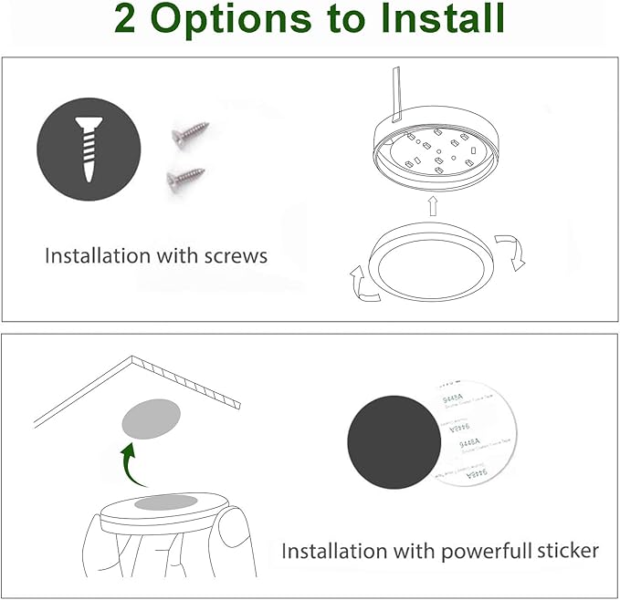 AIBOO Under Cabinet LED Black Cover Puck Lighting Kit with Touch Dimmer Switch for Kitchen Cupboard Closet Lighting (6 Lights,Warm White)