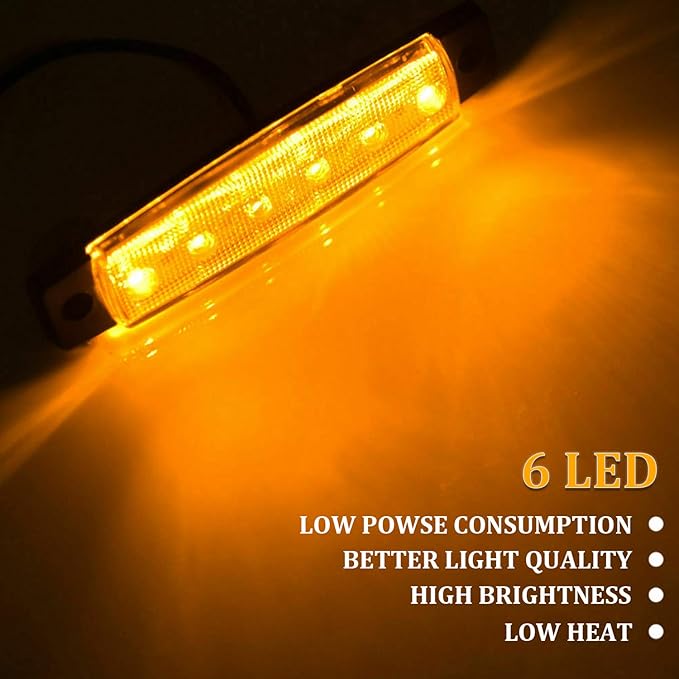 PSEQT LED Boat Interior Lights Marine Courtesy Light Strip Deck Transom Cockpit Navigation Lighting Waterproof for Fishing Pontoon Kayak Yacht Sailboat (Amber 10Pcs)