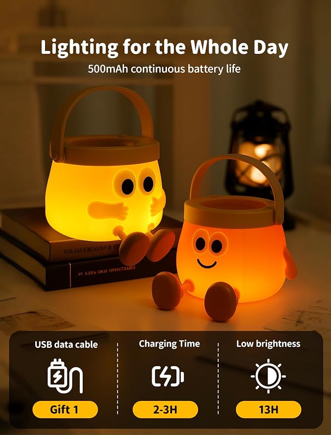 Night Light for Kids, Portable Handheld Night Lamps, Nursery Night Lights, Cute Sleep Nightlight, Dimmable Bedside Lamp, Gifts for Kids Teens Adults, Room Decor