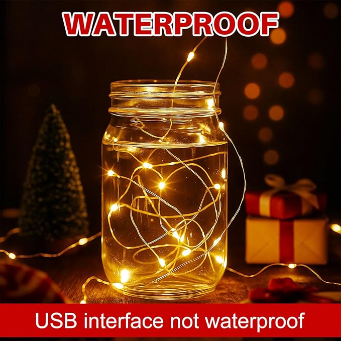Macarrie 9 Pcs Warm White Fairy Lights USB Powered 16 ft 50 LED String Lights Plug in for Indoor Outdoor Bedroom DIY Party Wedding Home Festival Tree Garden Xmas Decoration