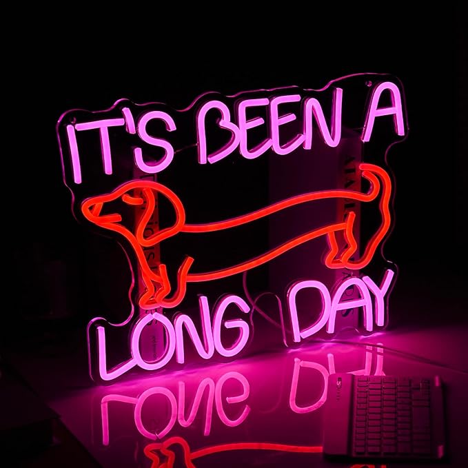 Dimmable Pink Dachshund Neon Sign - LED Light Up Wall Decor for Bedroom, Party Decor Gift for Dog Lovers (16.5*12.6In)