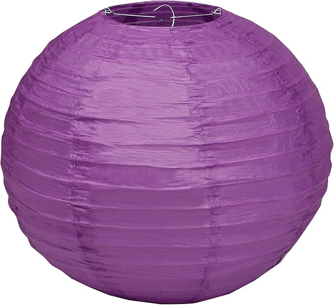 Pack of 3 Round Paper Lanterns Lamp Wedding Birthday Party Decoration (Purple, 18"/45CM)
