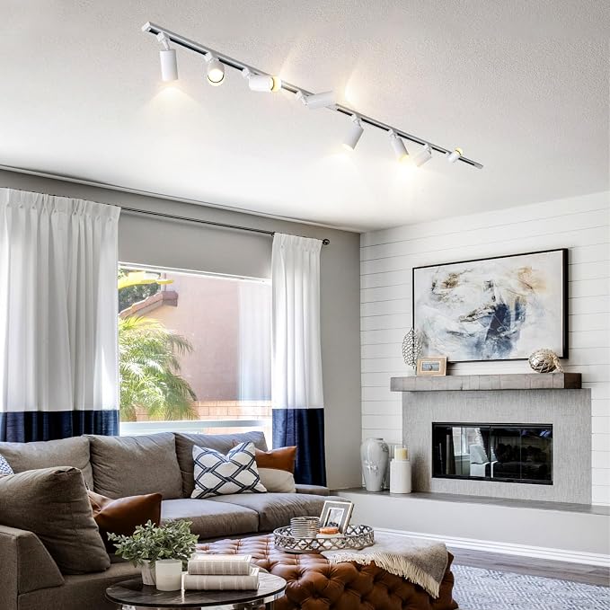 39FT H Track Lighting Rails White, H Type Track Lighting Rails Kit with End Caps and Live End Feed Connector, Compatible with 3-Wire Single Circuit H Style System