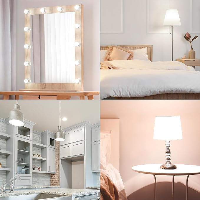 LED Vanity Light Bulbs, 60W Equivalent, Bathroom Light Bulbs 5000K Daylight White, 800 Lumens, G25 Globe Bulb for Makeup Mirror, Round Shape, 7W, 120V, Non-Dimmable, 10 Pack