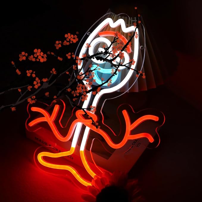 Forky Neon Sign Cute Cartoon LED Light Wall Decor 11 * 13 inch | USB Powered 5V low voltage Dimmable Durable & Safe Material Easy to Hang Versatile Room Decor Energy-Saving & Long Life