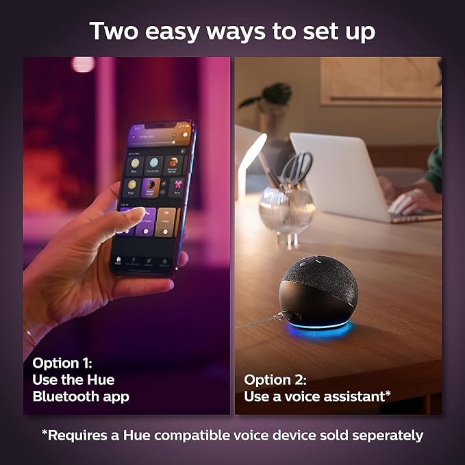 Philips Hue Smart 75W A19 LED Bulb - White and Color Ambiance Color - Changing Light - 6 Pack - 1100LM - E26 - Indoor - Control with Hue App - Works with Alexa, Google Assistant and Apple Homekit