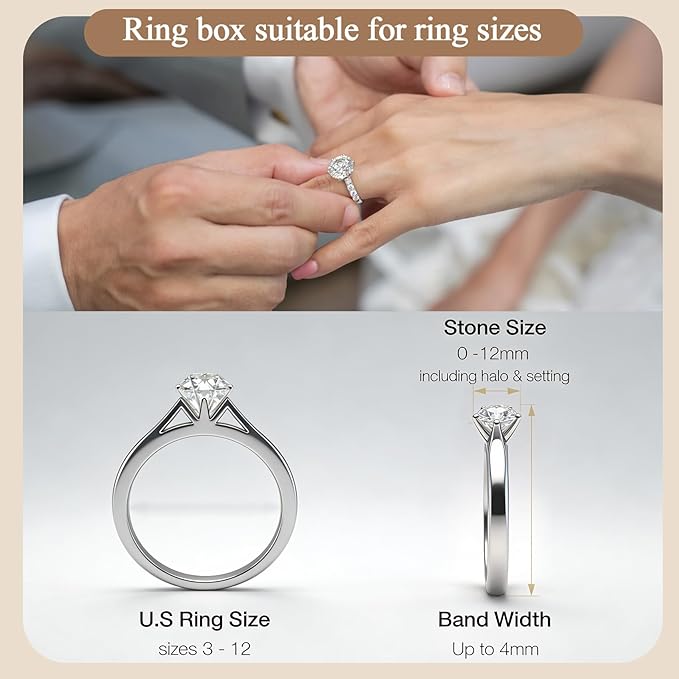 Wooden Engagement Ring Box For Proposal Valentine's Day Jewelry Gift Box Wood Rotating Wedding Day Ring Box With Led Light Gift Packaging(Black Walnut)
