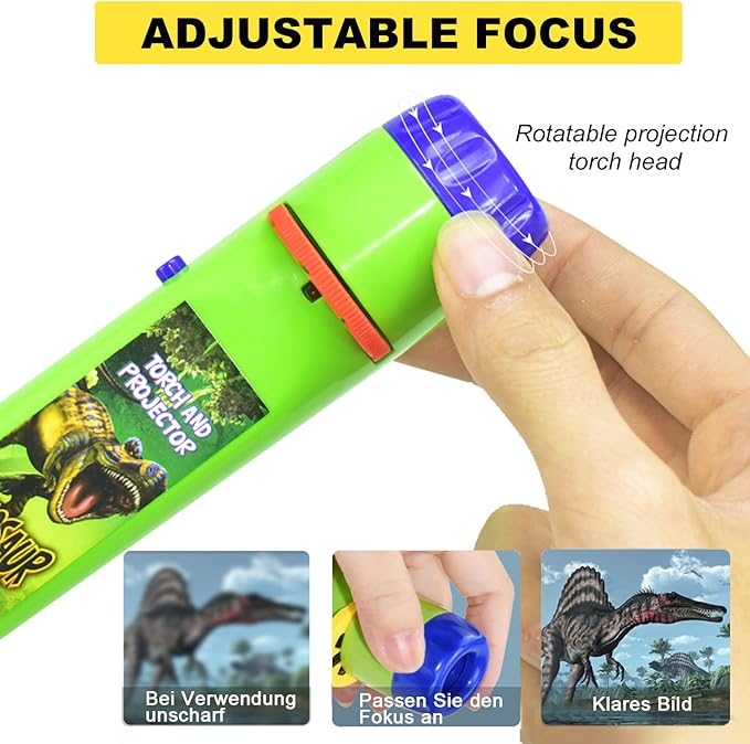 Torch Projector Projection 2PCS, Kids Flashlights Toys Lighting Story Torches Slide Lamp Educational Learning Bedtime Night Light for Children, Toddler, Boy, Girl (120 Images, Dinosaur & Space)