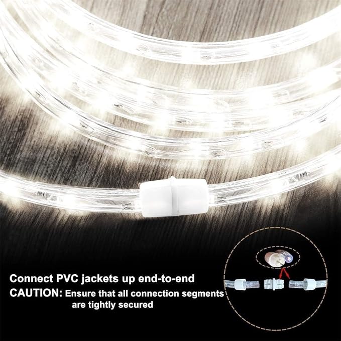 150ft LED Rope Lights Outdoor Waterproof, LED Strip Lights for Indoor Outdoor Rope Lighting Garden,Patio,Bedroom,Party,Pool,Indoor Outdoor Xmas Decoration(Cold White)