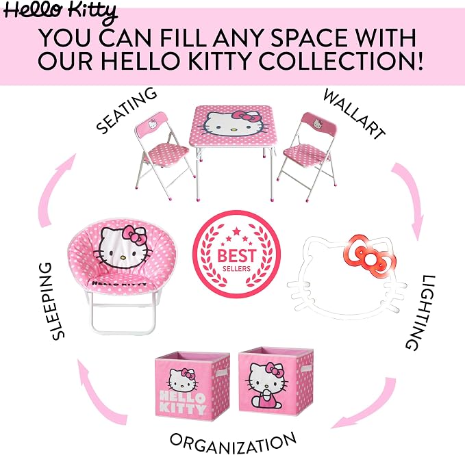 Hello Kitty LED Neon Wall Light,Figural Light-Up Wall Hanging Décor,Battery Operated,Cute Night Light for Kids Bedrooms