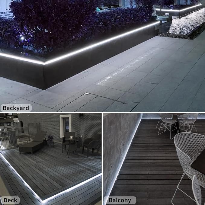 50FT Waterproof LED Rope Lights Outdoor - 450 LED Bright White Connectable, Flexible Tube Lighting for Pool, Patio, Garden, Bedroom & Christmas Party Decor