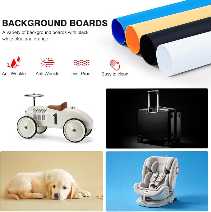 Photo Light Box, 39 inch Photography Light Box with 210 LEDs Lights & 4 Color Backgrounds Professional Dimmable Shooting Tent Kit for Large Product Photography