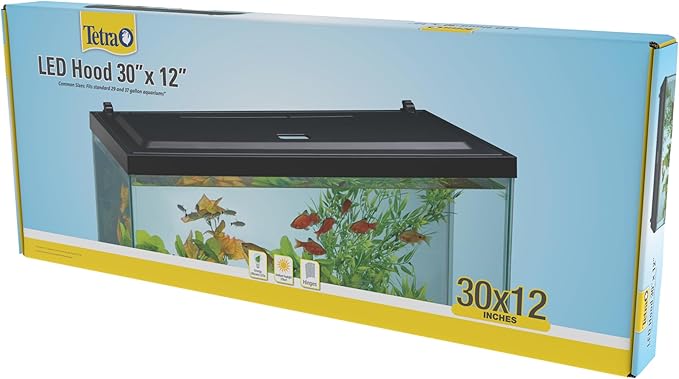 Tetra LED Hood 30 Inches by 12 Inches, Low-Profile Aquarium Hood with Hidden Lighting