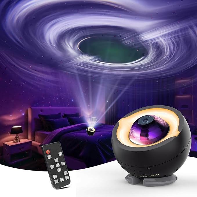 Black Hole Projector Scientifically Sculpted by Led Light, Interstellar Galaxy Star Projector with Cosmic Eye Night Light Lamp for Bedroom Decor, Science Education, and Astronomy Art Gifts