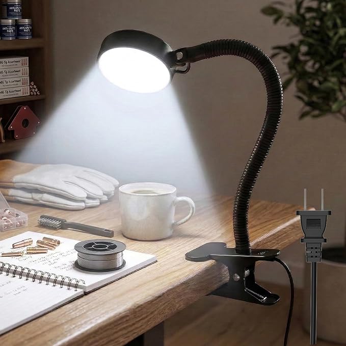 15W Clamp Light,6000k LED Work Light with Flexible&Strong Clip,LED Machine Light with Flexible Gooseneck,Shop Tool Lamp for Work Bench,lathe,Sewing Machine,Grill,Shop,Industrial Lighting