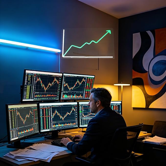 Stock Market Trend Neon Sign Day Trading Line Chart Neon Light LED Neon Sign for Wall Decor LED Neon Light for Trading Room Bar Man Cave Wall Art Finance Day Trading Accessories Gift