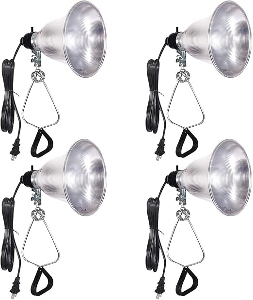 Simple Deluxe Clamp Lamp Light Socket with 5.5 Inch Aluminum Reflector, Suit for Max 60 Watt Lamp (No Bulb Included) with 18/2-Gauge 6 Feet Cord, 4 Pack,Silver