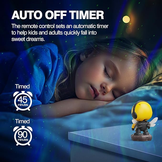 Bee Astronaut Galaxy Projector,Star Projector Galaxy Night Light,Starry Nebula Ceiling LED Lamp with Timer and Remote,Kids Room Decor Aesthetic,for Christmas