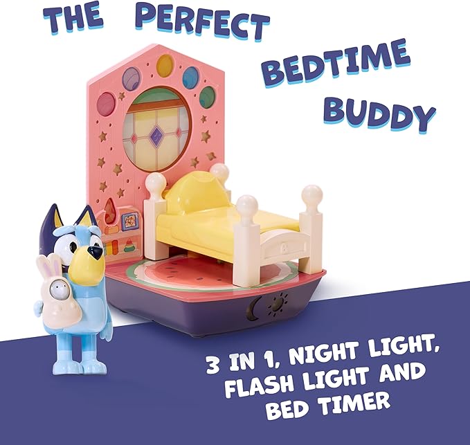 Bluey Goglow Dream Nightlight, 3-in-1 Interactive Toddler Light with Handy Flashlight and Sleep Timer, Soothing Night Light for Kids of Ages 2+