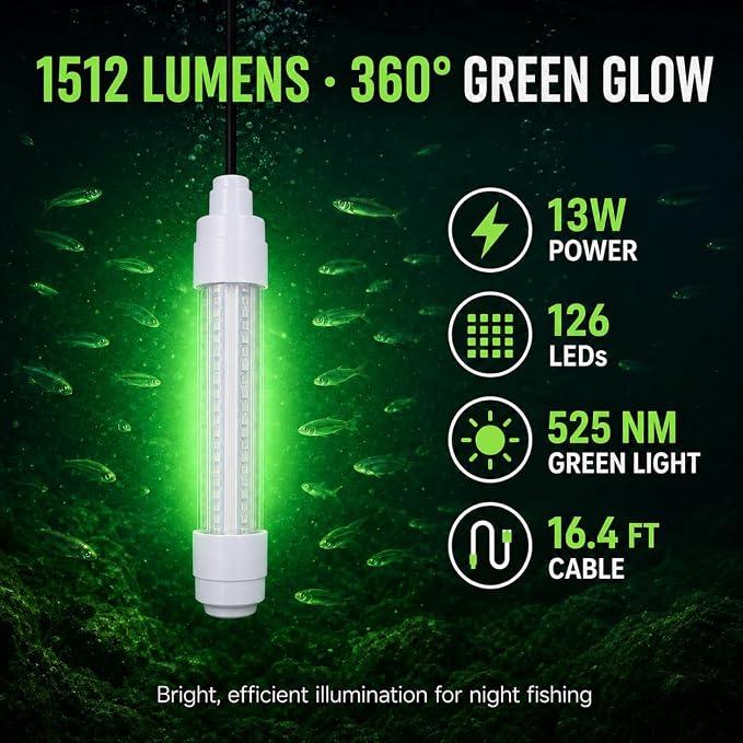 Underwater Green Fish Light Compatible with Black & Decker Batt