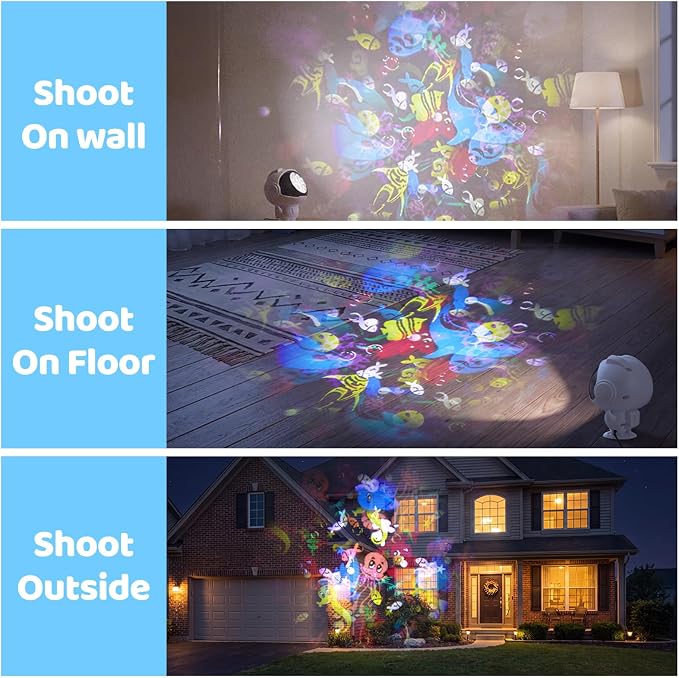 Astronaut Projector, Underwater World Projector, Gifts for Boys and Girls, 16 Automatic Rotation Marine Animal Patterns, Room Decor, Space Toys, for Home, Party, Birthday