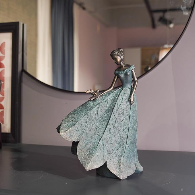 Guichifun Fairy Statue, Leaf Angel Girls, 5.5 x 3.25 x 8 Inch