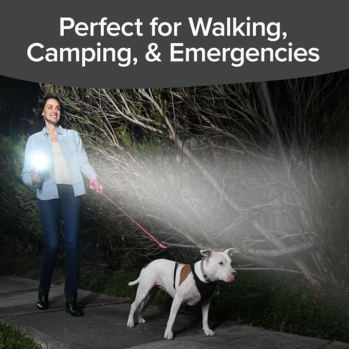 Platinum Rechargeable Spotlight, Tactical Flashlight, 10 Modes | Super Bright Rechargeable Spotlight with 10 Light Modes, Turbo Boost, Phone Charger & Kickstand for Camping & Emergencies