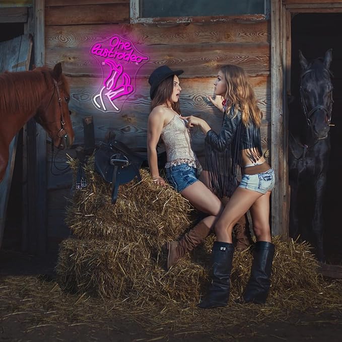 WLHOPE One Last Rodeo Neon Sign Cowboy Boots Neon Sign Led Sign, Cowgirl Neon Signs for Wall Decor,Connectivity Via Licked Neon Light for Bedroom Home Bar Club Hotel Party Western Decor
