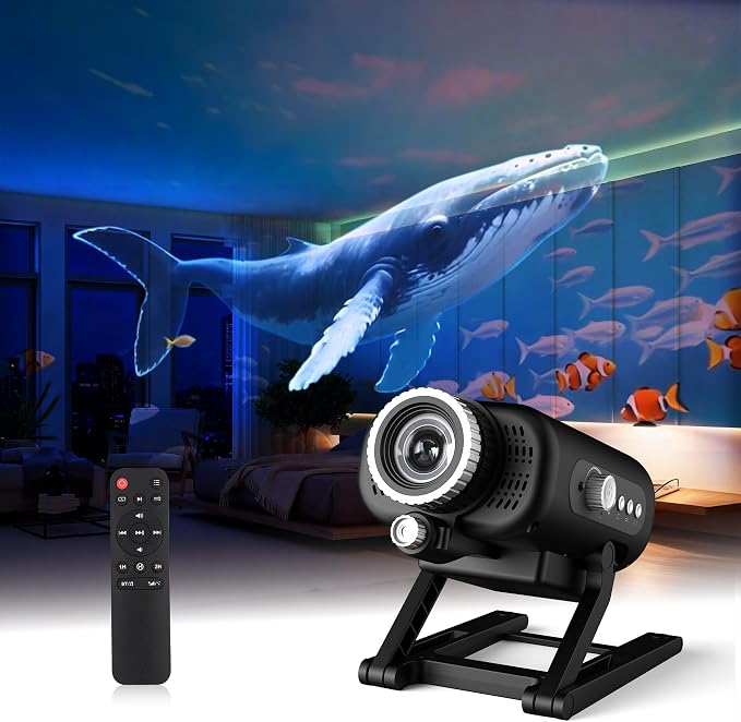 AIRIVO Visual Star Projector, 3D Dynamic Projector with 60 3D Scenes, Galaxy Projector with Bluetooth Speaker, Night Light Projector for Room Decor, Ideal Gift for Kids, Adults, Valentine's Day