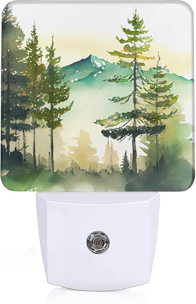 Misty Forest Night Light,Plug in Night Light, Dusk to Dawn Sensor Nightlights for Stairway/Hallway/Kitchen/Bedroom/Bathroom 0.5W