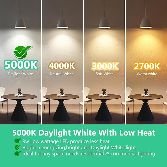 DAYBETTER 6 Pack Flood Light Bulbs 65W Equivalent, BR30 LED Light Bulbs 5000K Daylight White LED Bulb Dimmable, E26 Base, 800LM, Recessed Can Bulb for Living Room Bedroom Dining Room Bathroom