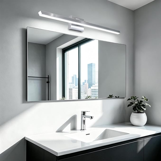 IZORRO Modern Bathroom Vanity Light 40 inch, Rotatable, 32W Dimmable Led Bathroom Light Fixture Over Mirror, Chrome Vanity Light Bar (Cool White 6000K)