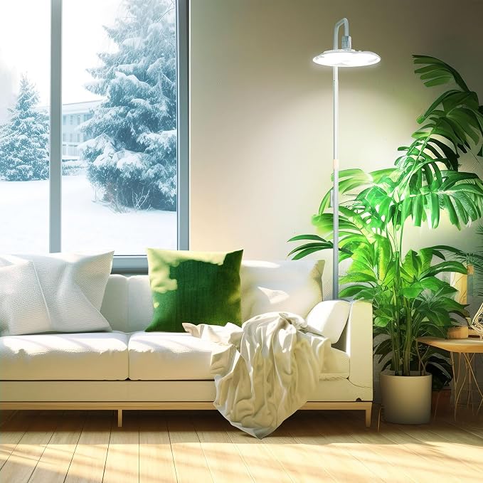 SANSI Grow Lights for Indoor Plants, 100W Full Spectrum Tall Standing | 10200LM, 240 LEDs, CRI Near 100, Adjustable 47-70.86in Height, 5-Level Dimmable, 8/12/14H Auto Timer, Remote Control