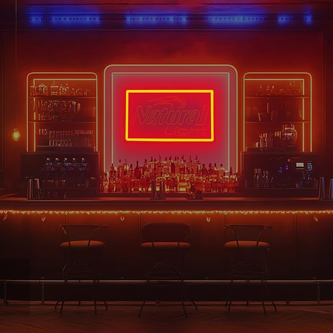 Natural Neon Beer Signs for Wall Decor, Dimmable Neon Light for Business, USB Power LED Neon Sign for Home Bar Man Cave Garage, LED Neon Sign Wall Art Neon Light for Beer Pub