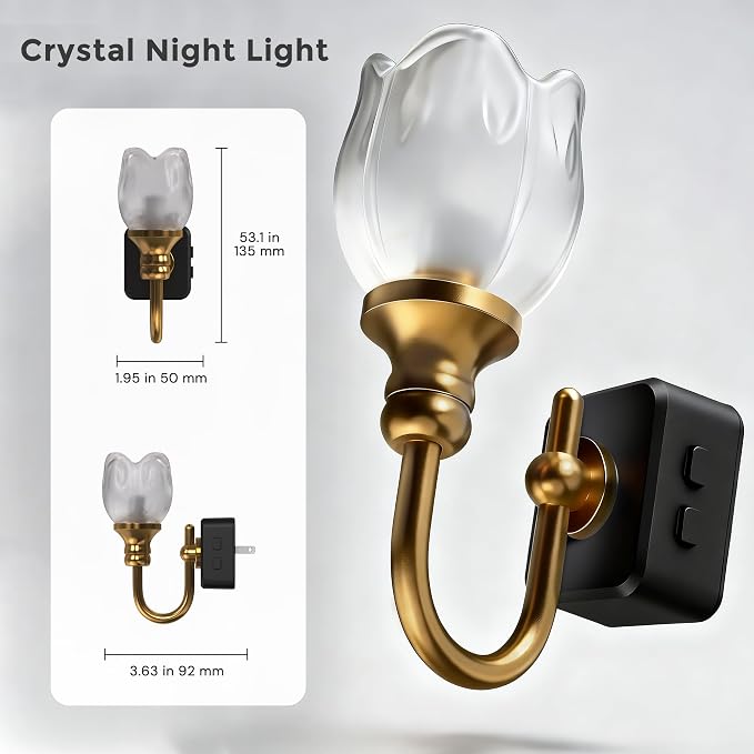 L LOHAS LED Night Lights Plug into Wall | RGB Floral Night Lights with Dusk to Dawn Sensor, 0-100lm Adjustable Brightness, for Hallway Bedroom Stairway